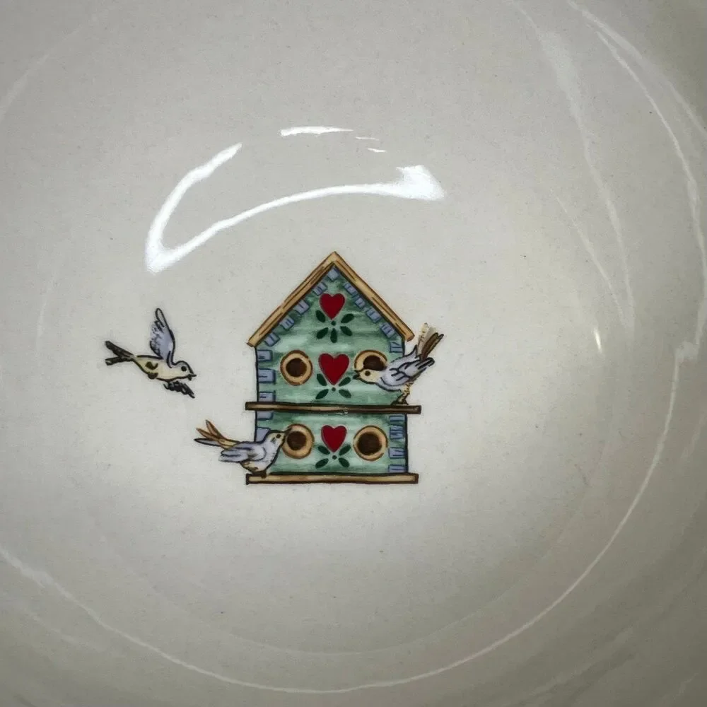 Thomson Pottery Country Birdhouse Vines Set of 3 Soup / Cereal Bowls 6 1/8